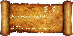 Berkovics Violetta névjegykártya